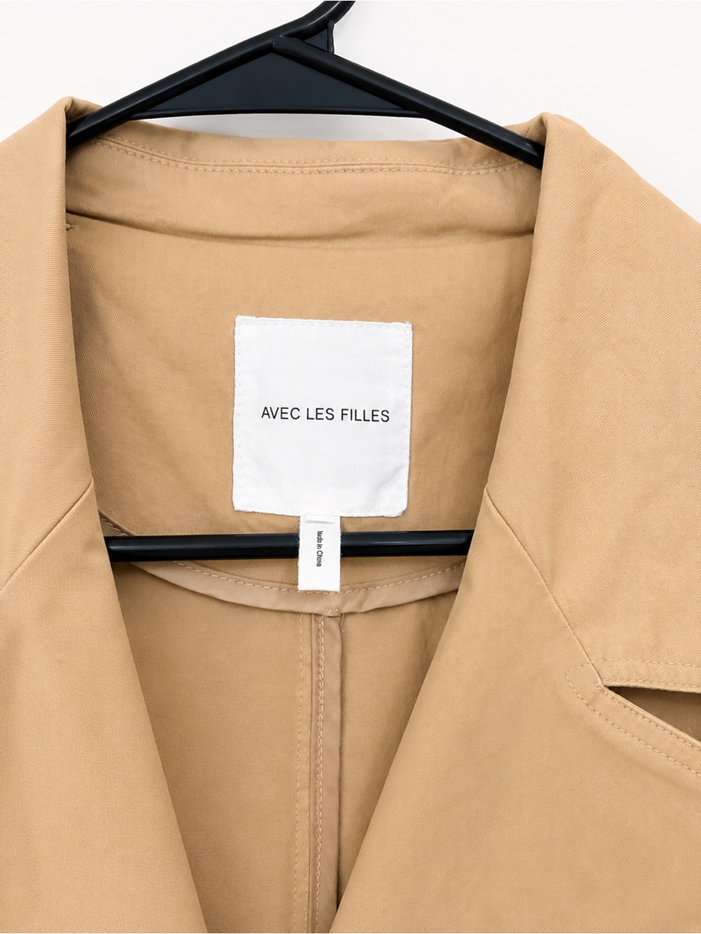 Avec Les Filles Tan Trench Coat Puff Sleeve Double-Breasted Belted Jacket. Large - Picture 2 of 4